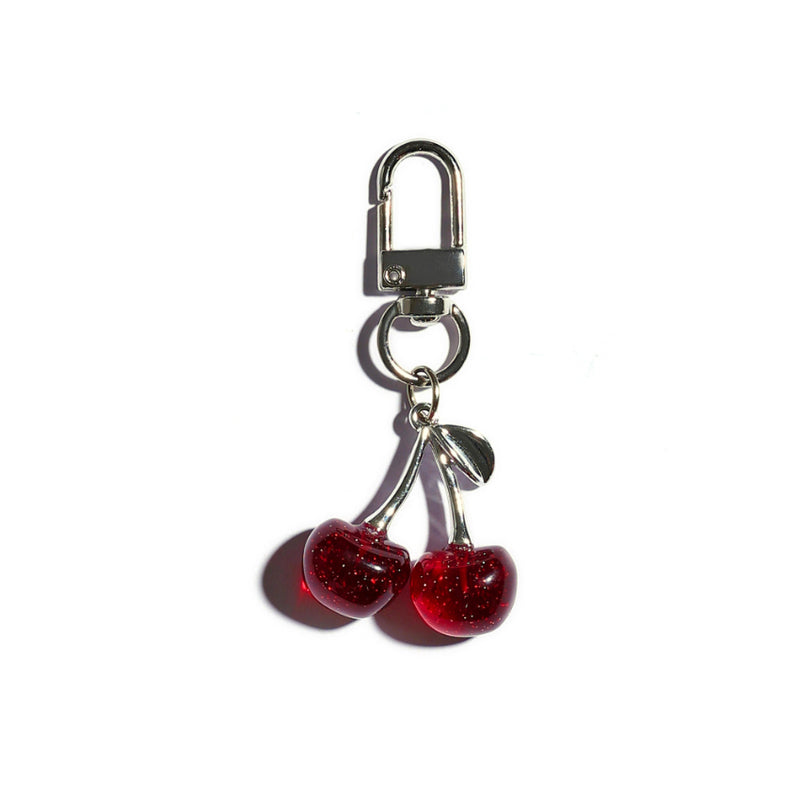 Cherry Keychain Bag Charm in Blueberry