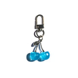 Cherry Keychain Bag Charm in Blueberry