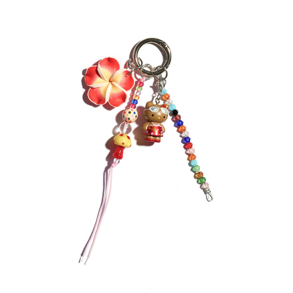 Hawaiian Playground Keychain Bag Charm in Red