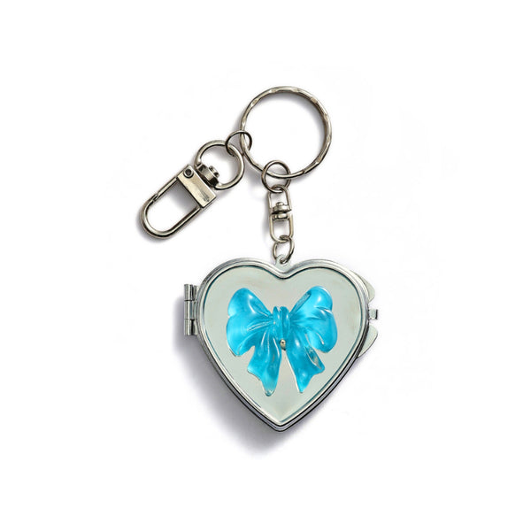Blue Bow Mirror Keychain Bag Charm
