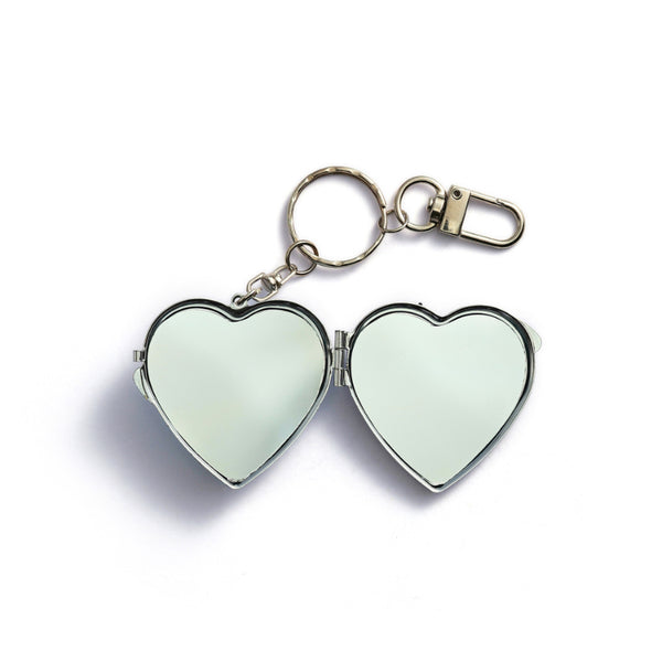 Cream Bow Mirror Keychain Bag Charm