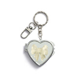 Cream Bow Mirror Keychain Bag Charm