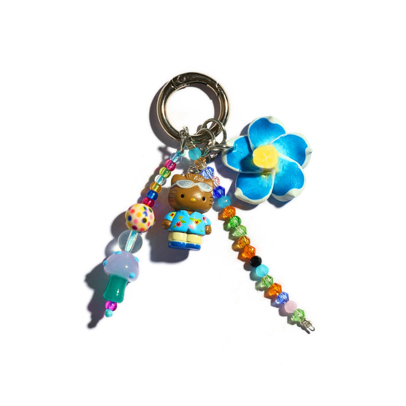 Hawaiian Playground Keychain Bag Charm in Blue