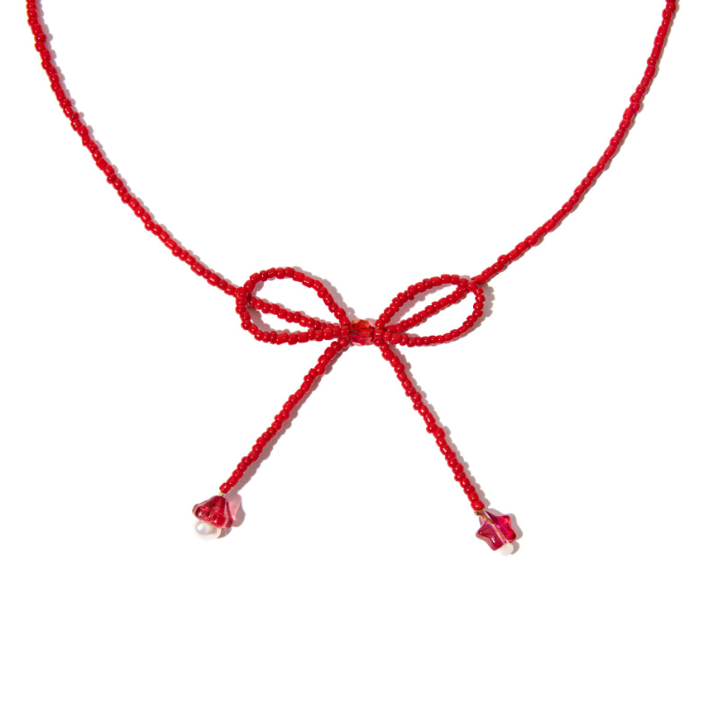 Bowknot Necklace in Red