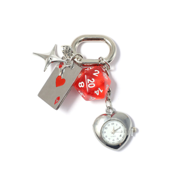 Heartbeat Hourglass Bag Charm Keychain