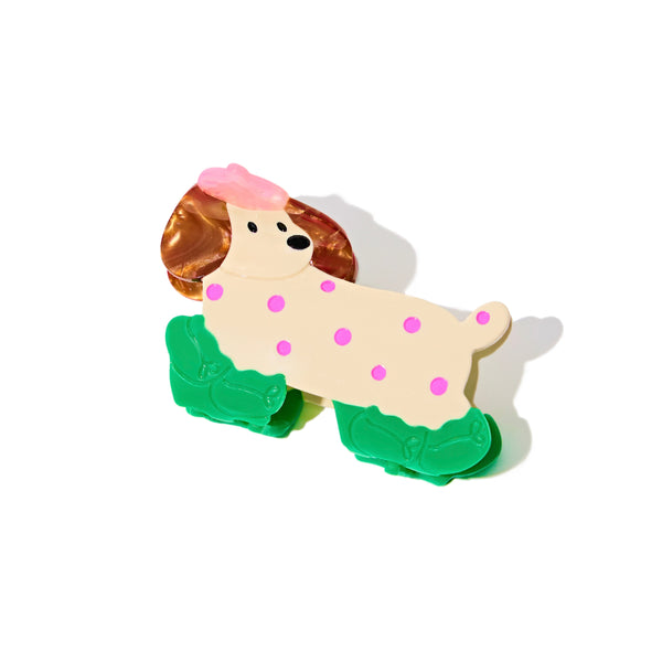 Puppy on a Walk Claw in White