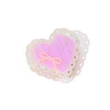 Laced Heart Hair Claw in Yellow Bowknot