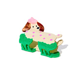 Puppy on a Walk Claw in White