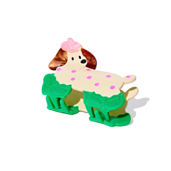 Puppy on a Walk Claw in White