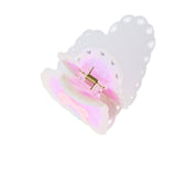 Laced Heart Hair Claw in Purple Bowknot