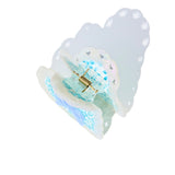 Laced Heart Hair Claw in Blue Bowknot