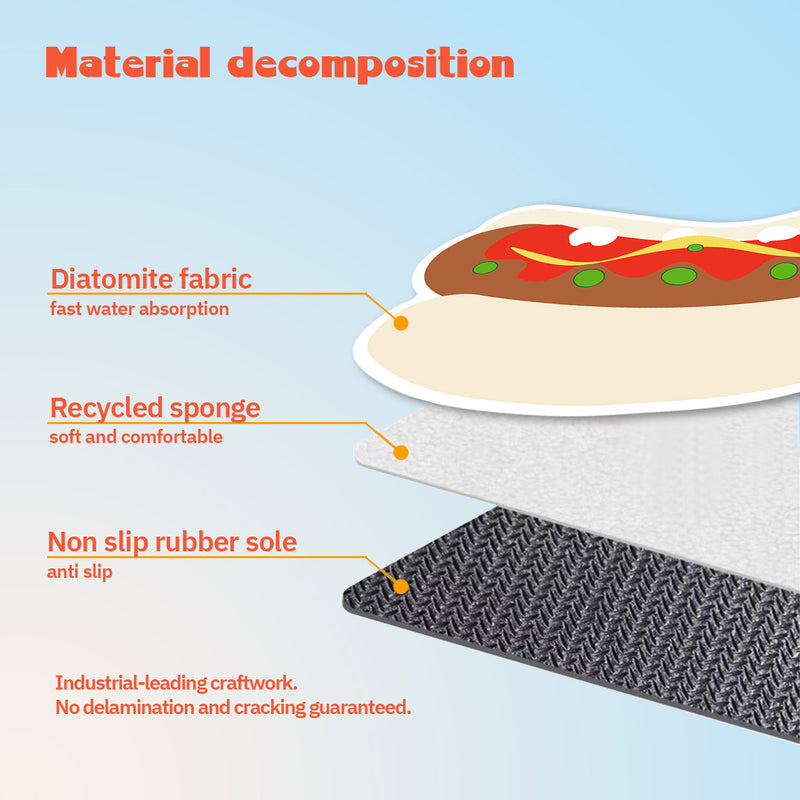 Hot Dog Innovative Quick Dry Bath Mat in Lollipop