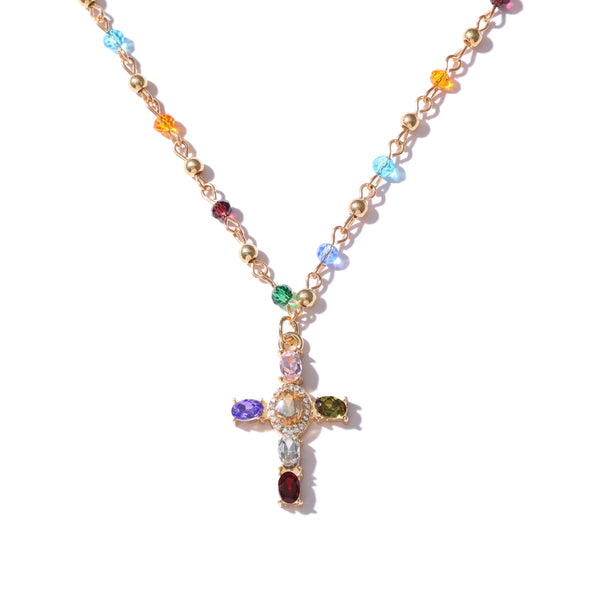 The Halo Cross Necklace