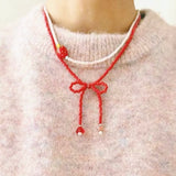 Bowknot Necklace in Red