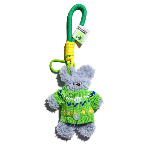 Bear in Green Sweater Bag Charm Keychain