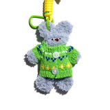 Bear in Green Sweater Bag Charm Keychain
