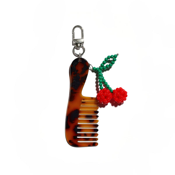Cherry Comb Bag Charm Keychain