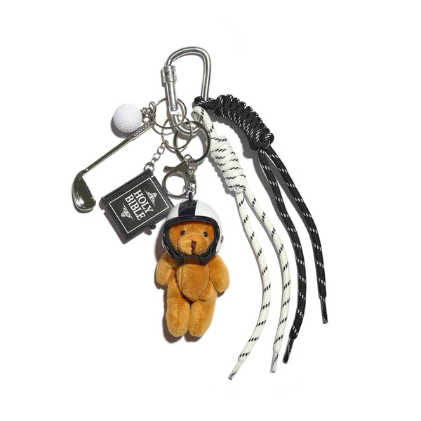 Teddy the Golfer Bag Charm Keychain