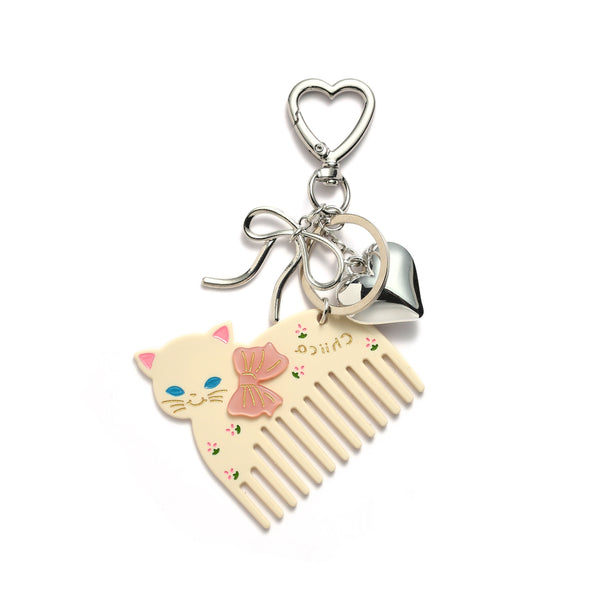 Kitty Comb Bag Charm Keychain