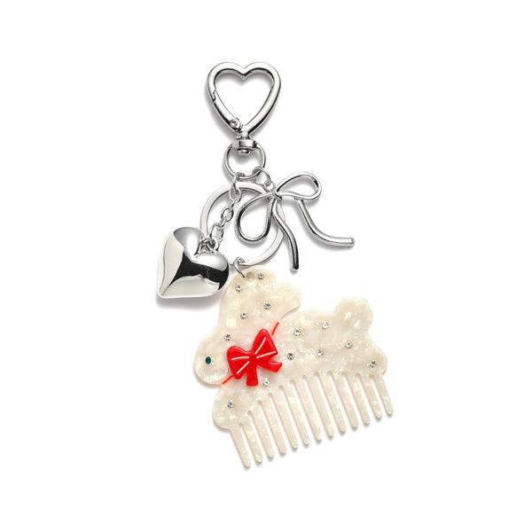 Bunny Comb Bag Charm Keychain