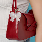 Creamy Bow Keychain Bag Charm