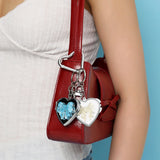 Cream Bow Mirror Keychain Bag Charm