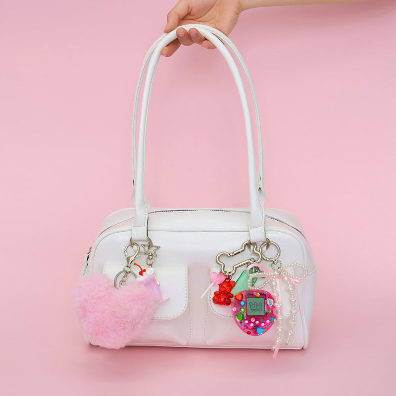 Gaming Nostalgia in Pink DIY Keychain Bag Charm