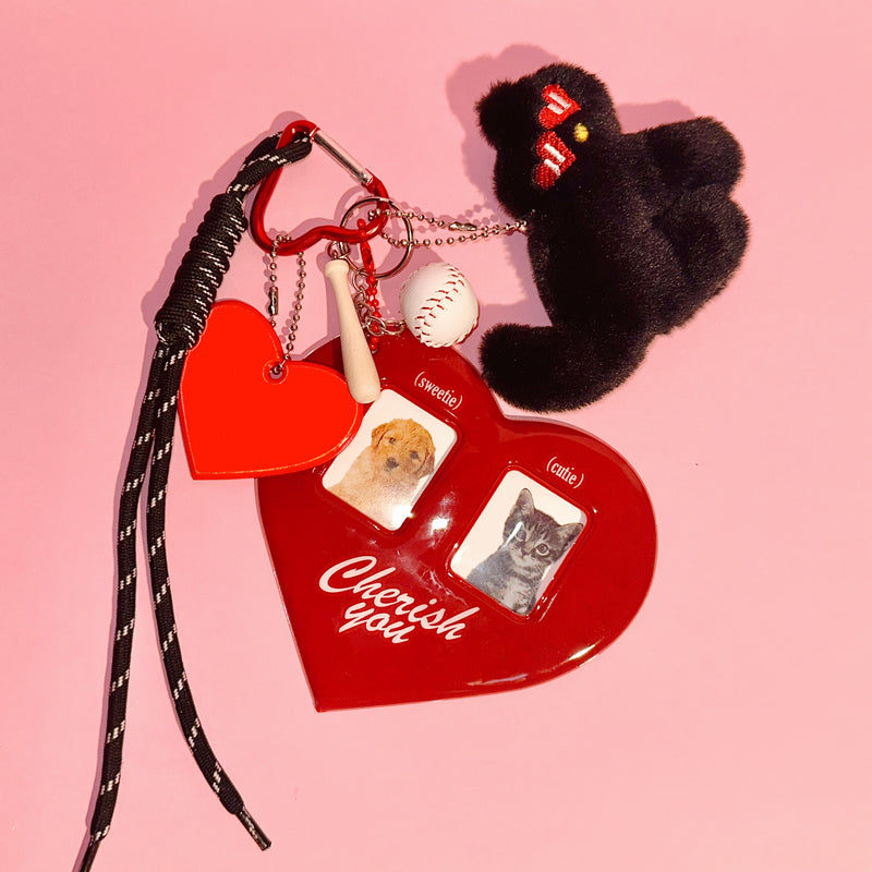 I Heart you Keychain Bag Charm