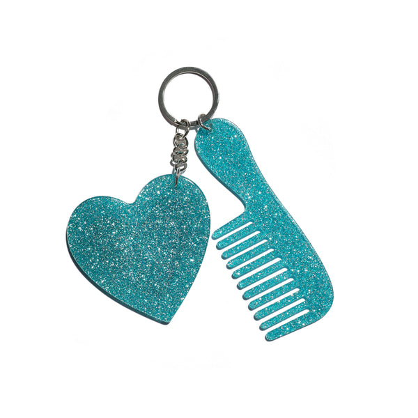 Regina Rocker Mirror Comb in Blue Sparkle