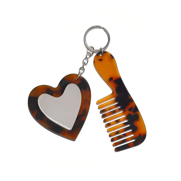 Regina Rocker Mirror Comb in Amber