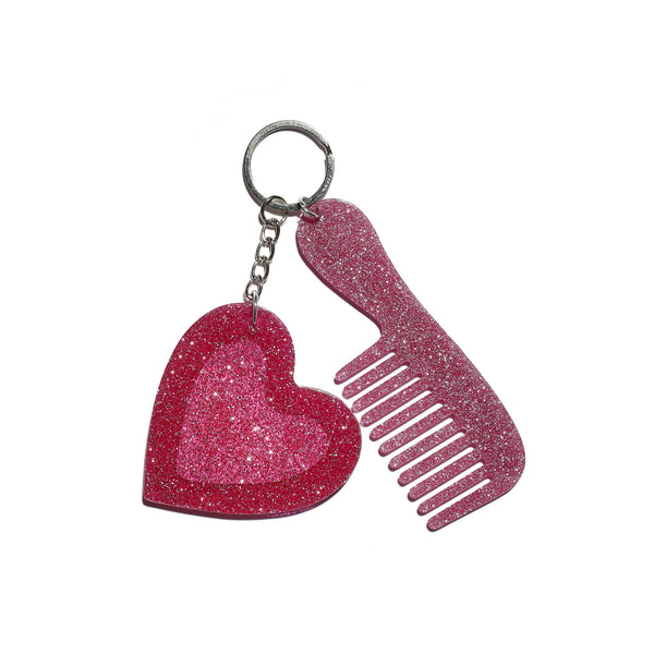 Regina Rocker Mirror Comb in Pink Sparkle