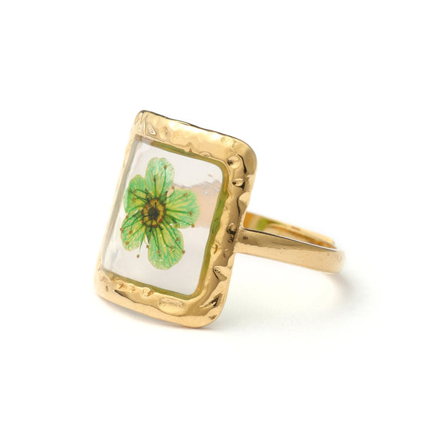 Spring Garden Ring in Green Flower