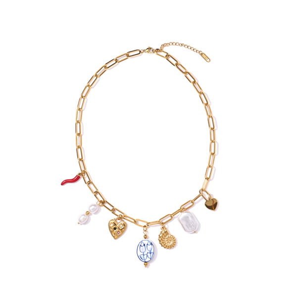 Golden Heartbeat Charmer Necklace