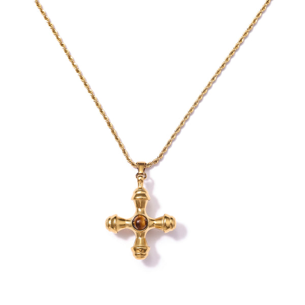 Sunbeam Crosslet Necklace in Umber