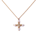 Sunbeam Crosslet Necklace in Pearl