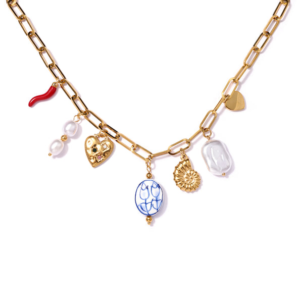 Golden Heartbeat Charmer Necklace