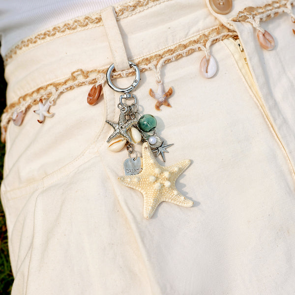 Ocean Whisper Starfish Keychain Bag Charm