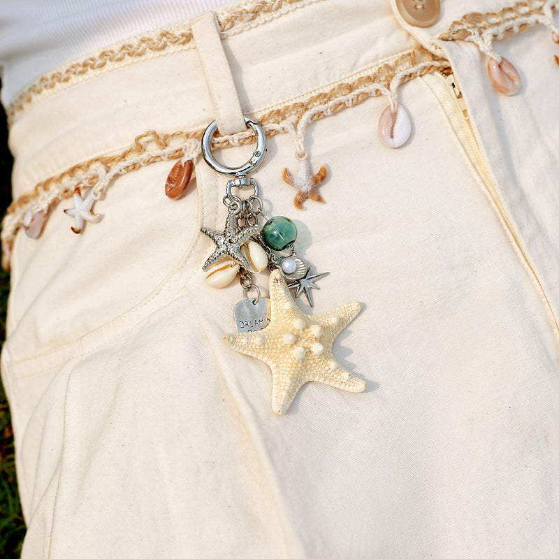 Ocean Whisper Starfish Keychain Bag Charm