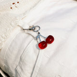 Cherry Keychain Bag Charm in Red