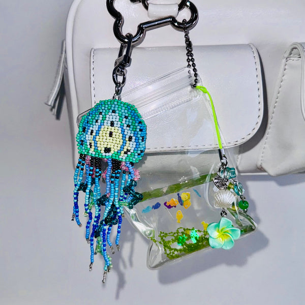 Jellyfish Bag Charm Keychain