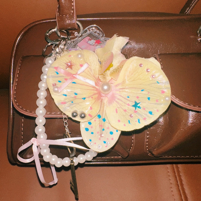 Tropical Summer Bag Charm Keychain