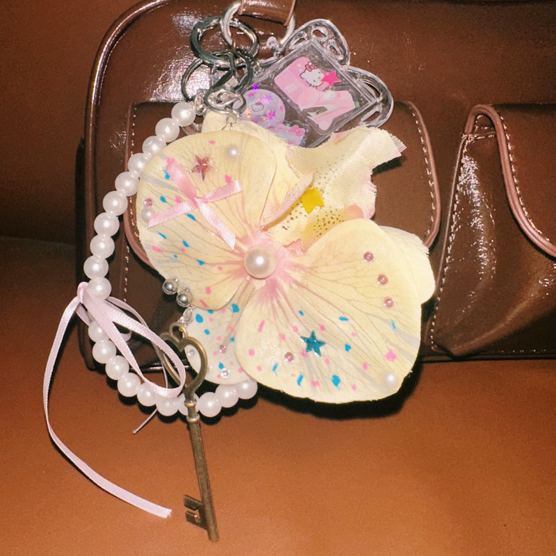 Tropical Summer Bag Charm Keychain
