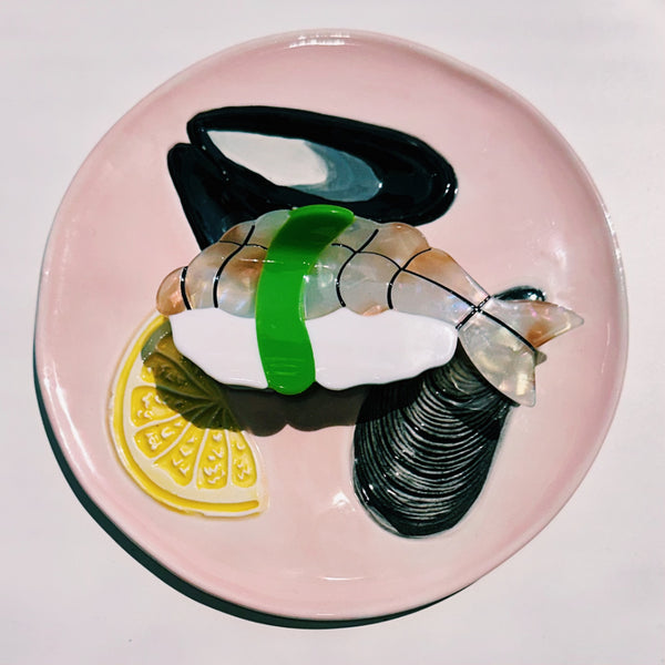 Shrimp Sushi Hair Claw in White