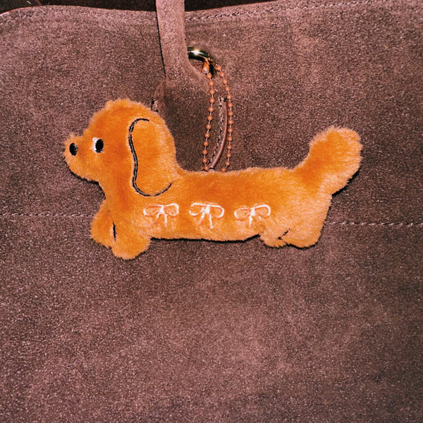Ribbon Dachshund Bag Charm Keychain