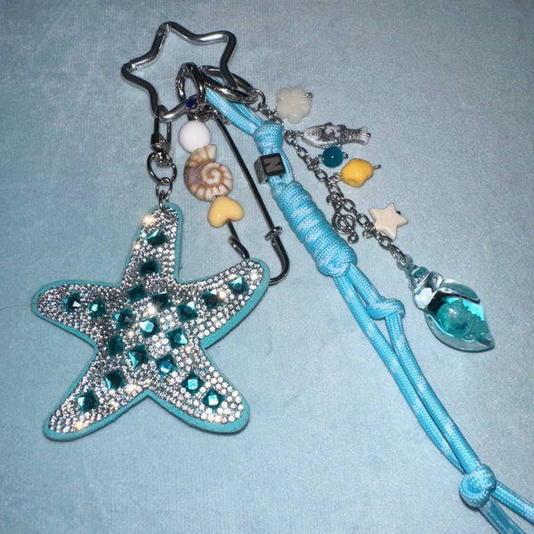 Beach Town Treasure Bag Charm Keychain