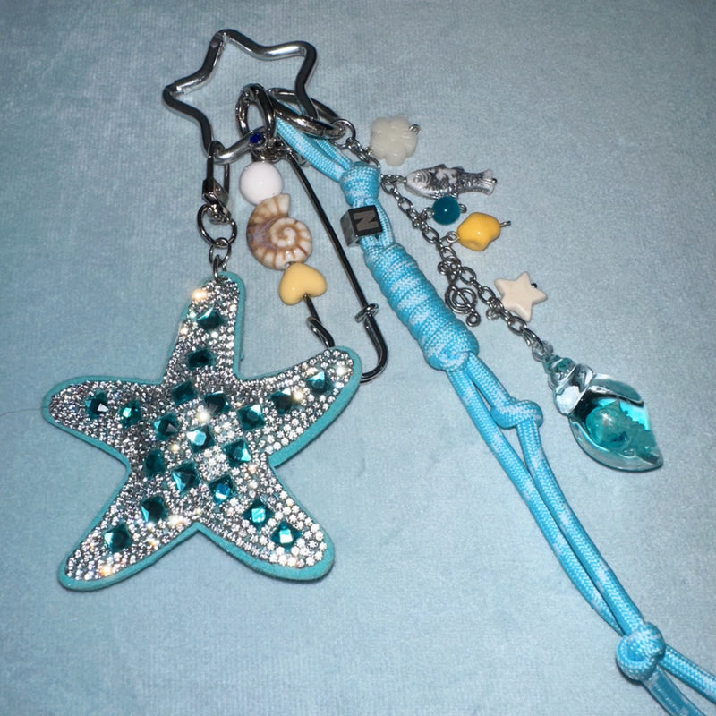 Beach Town Treasure Bag Charm Keychain