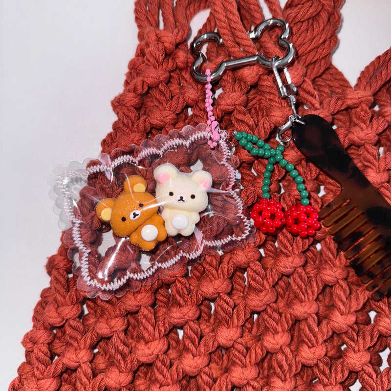 Cherry Comb Bag Charm Keychain