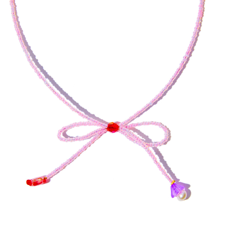 Bowknot Necklace in Pink