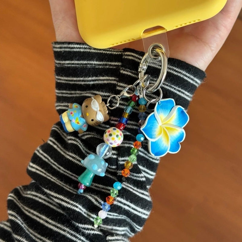 Hawaiian Playground Keychain Bag Charm in Blue