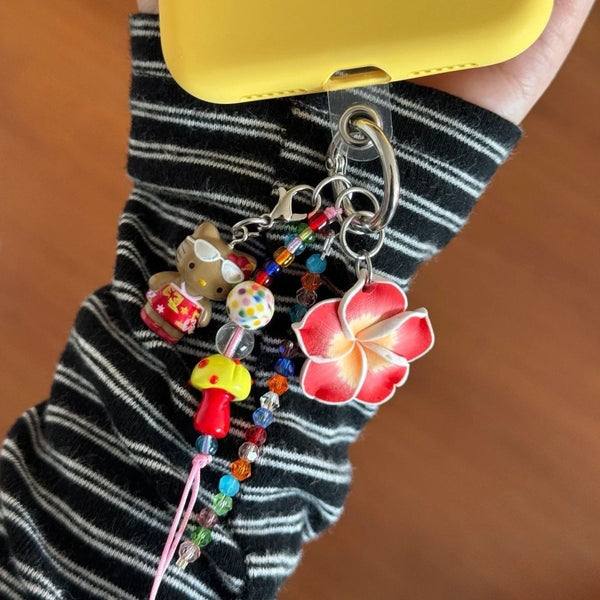 Hawaiian Playground Keychain Bag Charm in Red